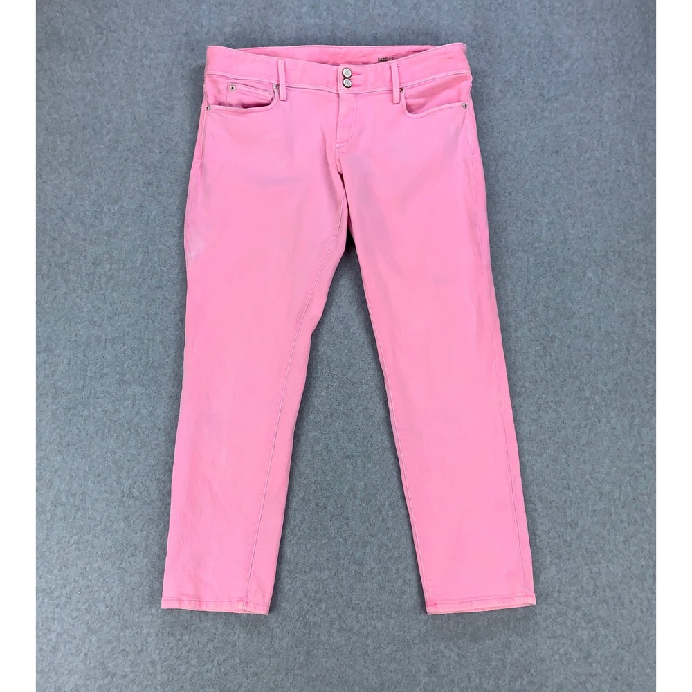 Lilly Pulitzer Worth Skinny Mini Jeans Womens 12 Pink Low Rise Stretch 40841